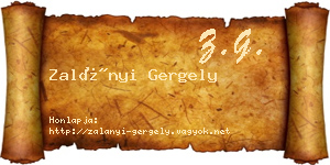 Zalányi Gergely névjegykártya