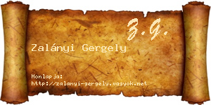 Zalányi Gergely névjegykártya